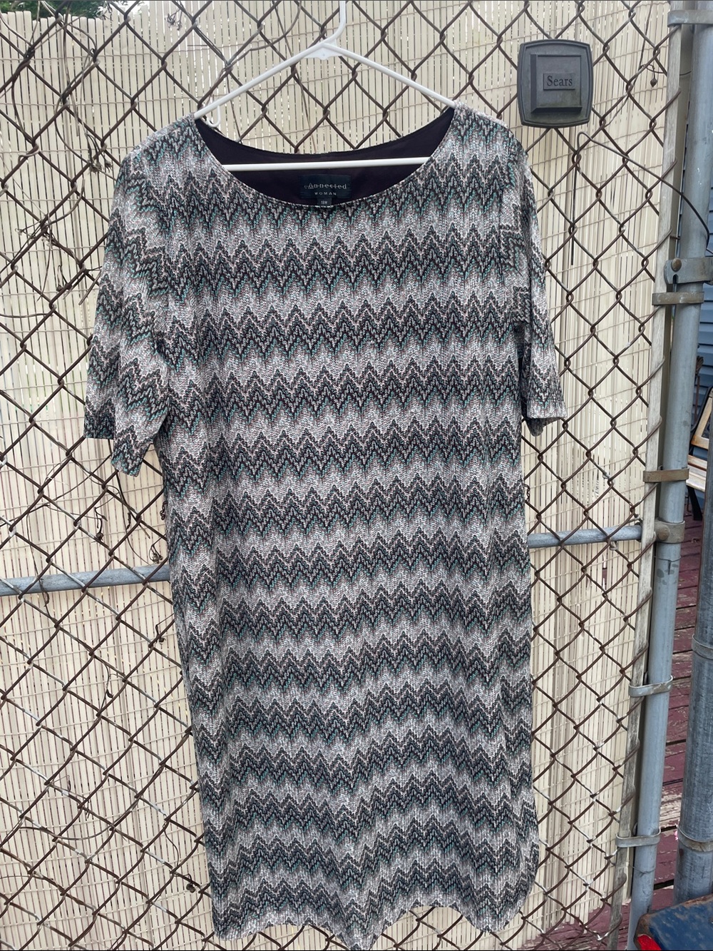 Connected turquoise & brown woman’s dress 18W